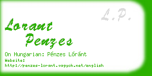 lorant penzes business card